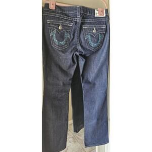 True Religion Becky "Disco" Jeans Back Pocket Embellished 31x34